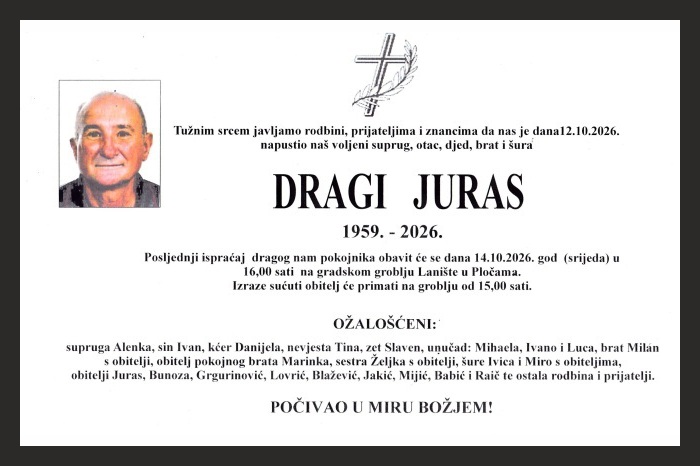 Osmrtnica: Dragi Juras