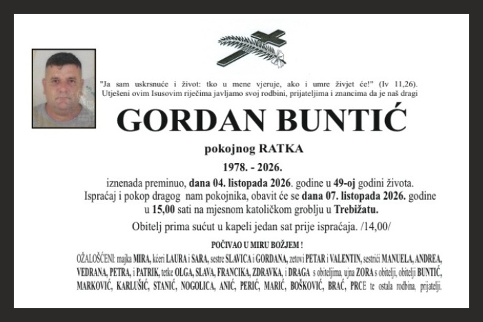 Osmrtnica: Gordan Buntić