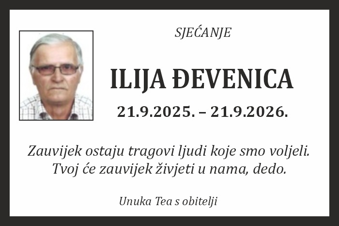 Osmrtnica: Ilija Đevenica