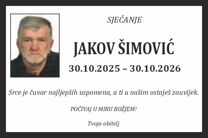 Osmrtnica: Jakov Šimović