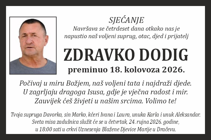 Osmrtnica: Zdravko Dodig